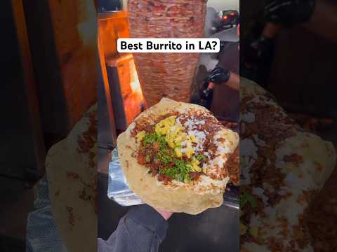 This is supposedly the best Burrito in LA 📍Brothers Cousins Tacos #foodie #burrito #mexicanfood